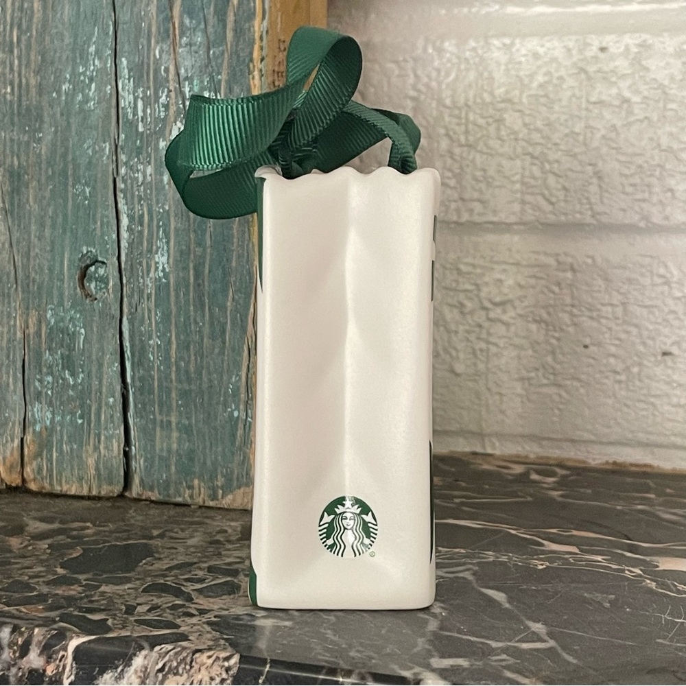 $10 SALE Ceramic Vintage Starbucks Bag Ornament Gift Card Holder Classic Logo - Picture 4 of 6
